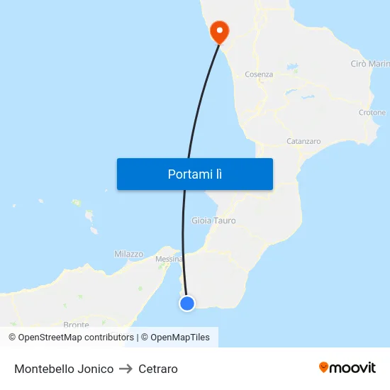 Montebello Jonico to Cetraro map