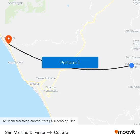 San Martino Di Finita to Cetraro map