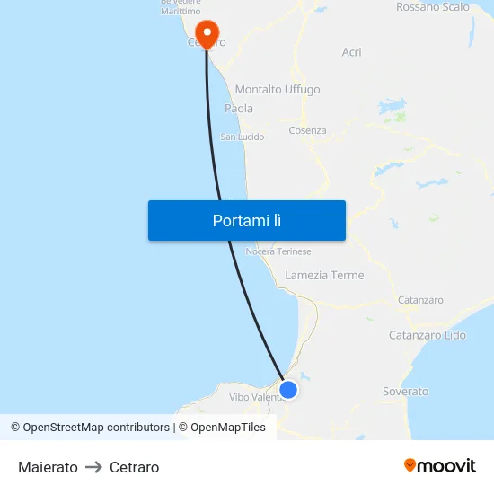Maierato to Cetraro map