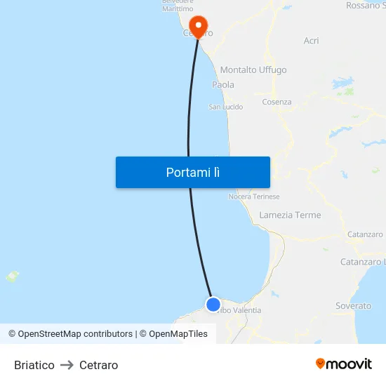 Briatico to Cetraro map