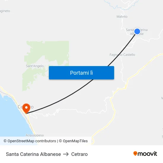 Santa Caterina Albanese to Cetraro map