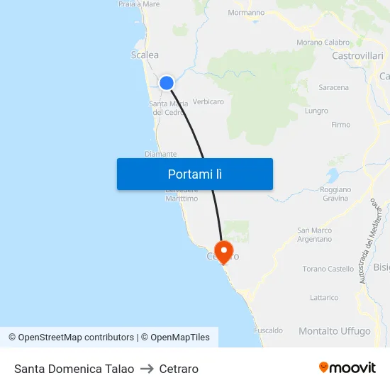 Santa Domenica Talao to Cetraro map