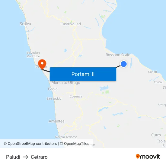 Paludi to Cetraro map