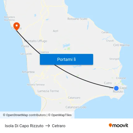 Isola Di Capo Rizzuto to Cetraro map