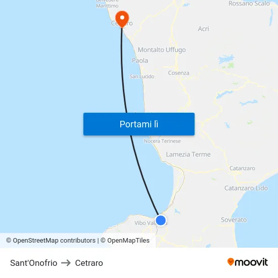 Sant'Onofrio to Cetraro map