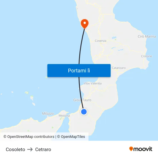 Cosoleto to Cetraro map