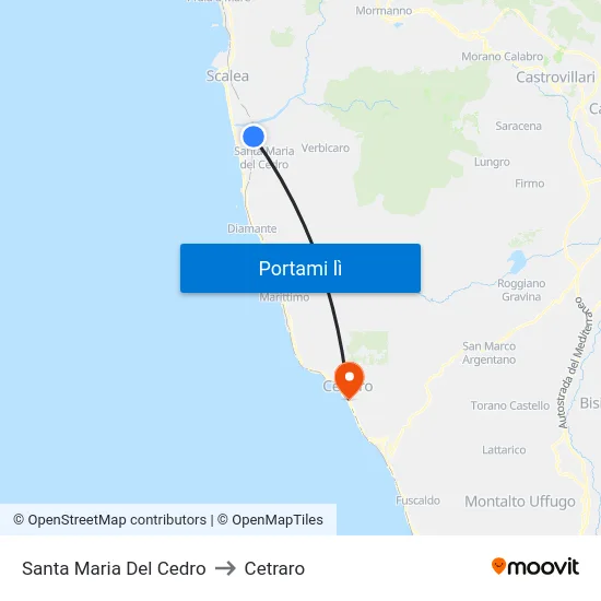Santa Maria Del Cedro to Cetraro map