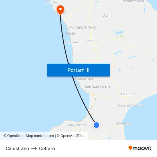 Capistrano to Cetraro map