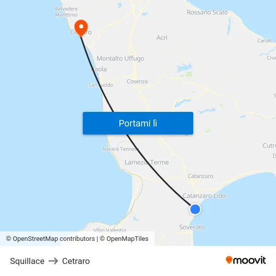 Squillace to Cetraro map