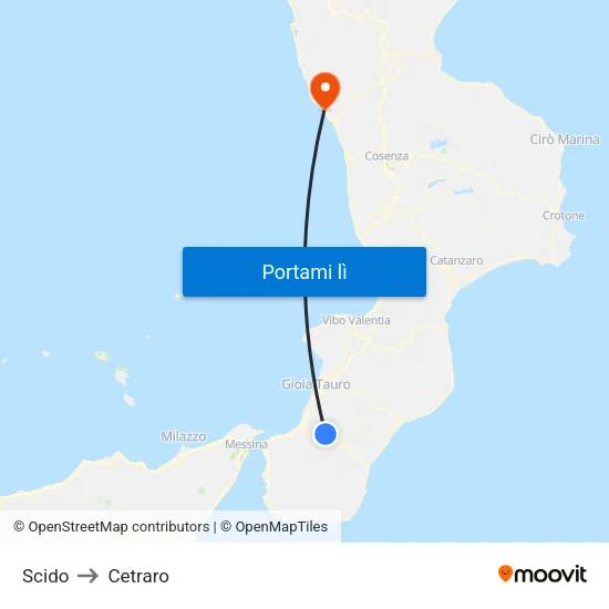 Scido to Cetraro map