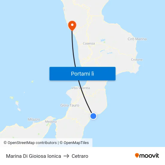 Marina Di Gioiosa Ionica to Cetraro map
