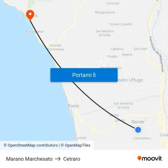 Marano Marchesato to Cetraro map