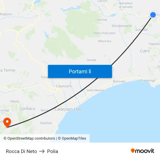Rocca Di Neto to Polia map