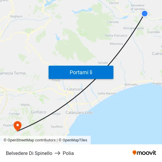 Belvedere Di Spinello to Polia map
