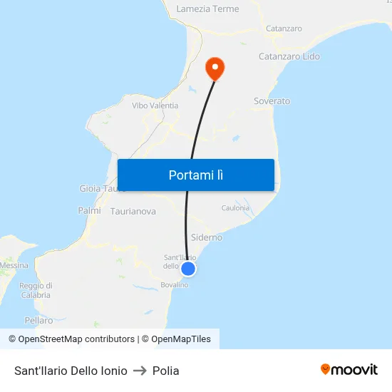 Sant'Ilario Dello Ionio to Polia map