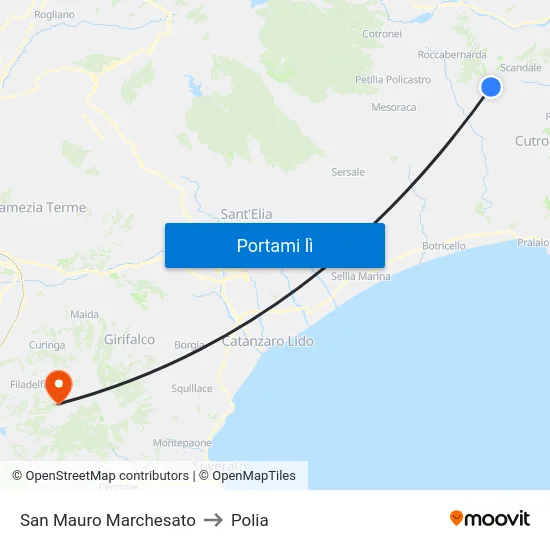 San Mauro Marchesato to Polia map
