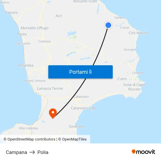 Campana to Polia map