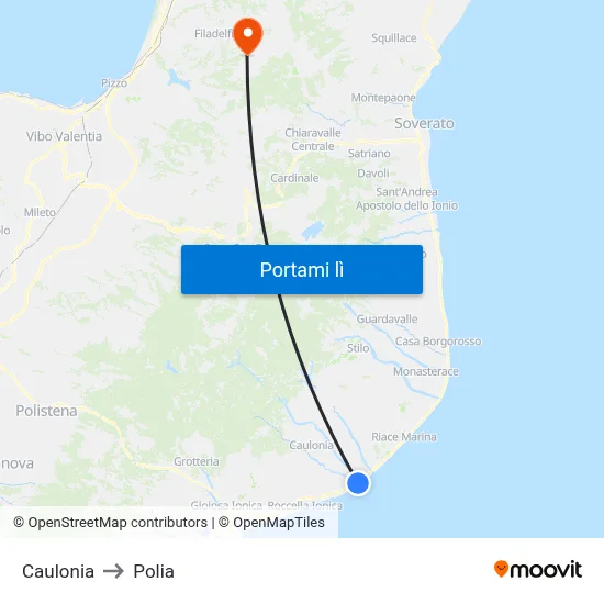 Caulonia to Polia map