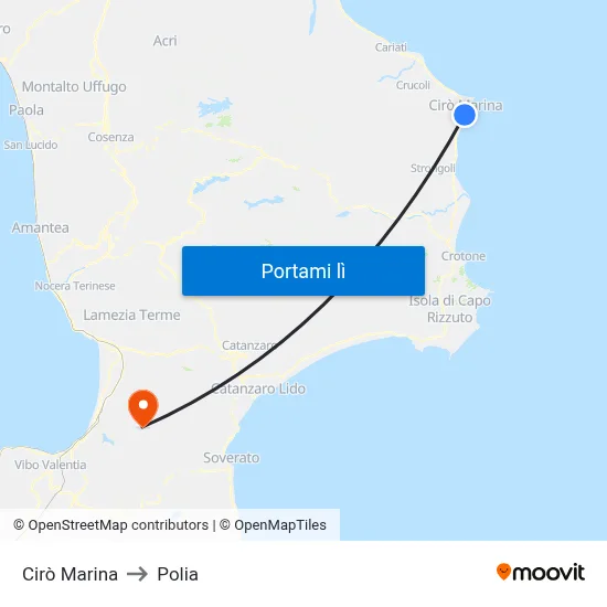 Cirò Marina to Polia map