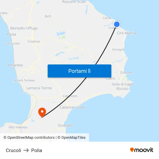 Crucoli to Polia map