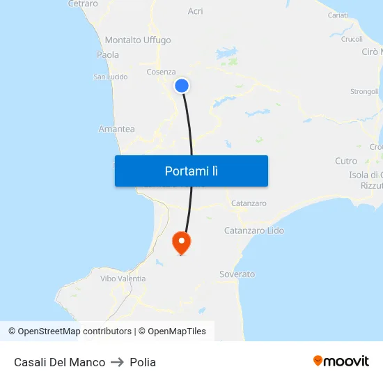 Casali Del Manco to Polia map