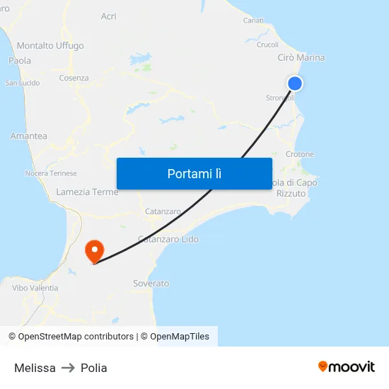 Melissa to Polia map