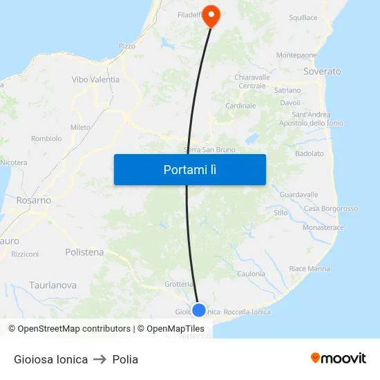 Gioiosa Ionica to Polia map
