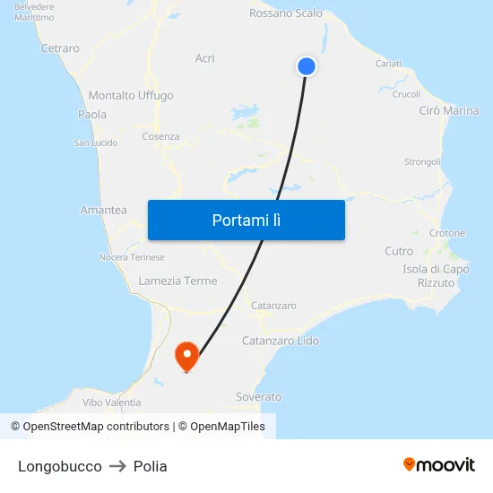 Longobucco to Polia map
