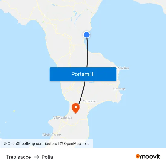 Trebisacce to Polia map