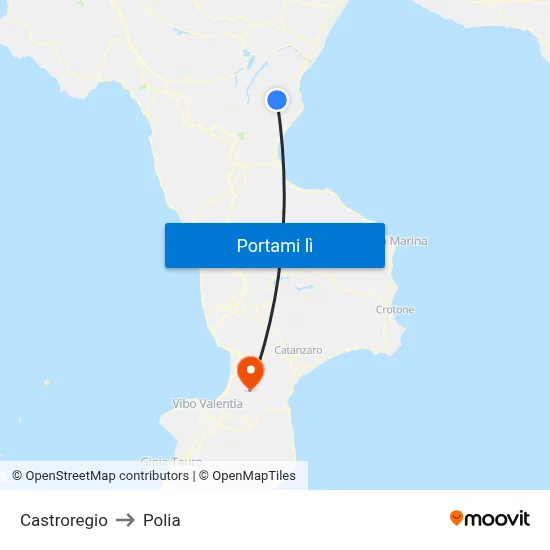 Castroregio to Polia map