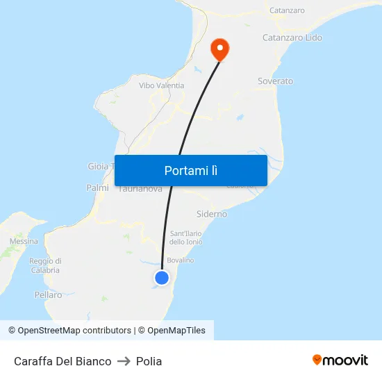 Caraffa Del Bianco to Polia map