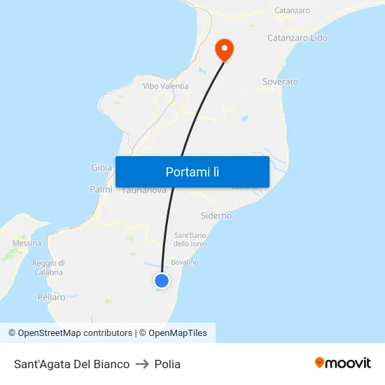 Sant'Agata Del Bianco to Polia map