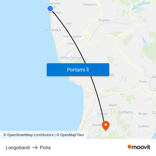 Longobardi to Polia map