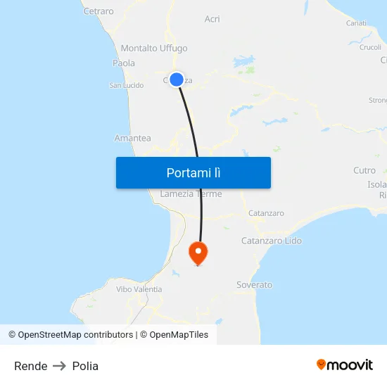 Rende to Polia map