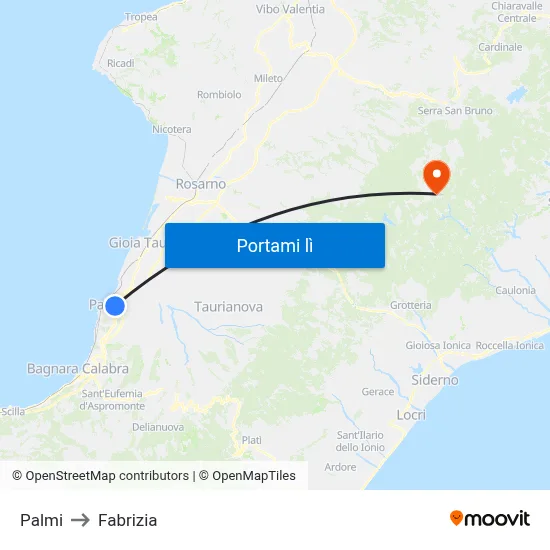 Palmi to Fabrizia map