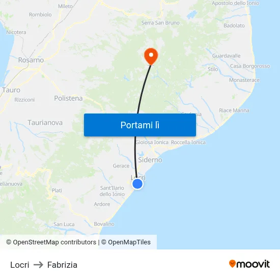Locri to Fabrizia map