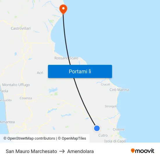 San Mauro Marchesato to Amendolara map