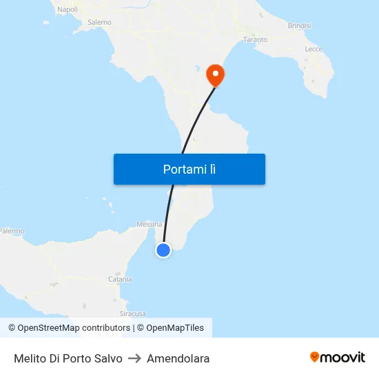 Melito Di Porto Salvo to Amendolara map