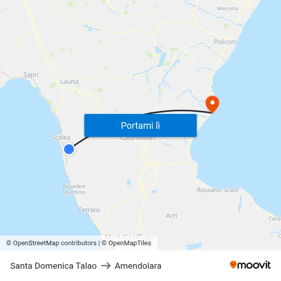 Santa Domenica Talao to Amendolara map