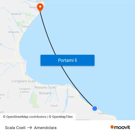Scala Coeli to Amendolara map