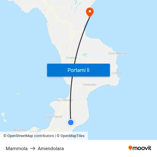 Mammola to Amendolara map