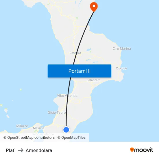 Platì to Amendolara map