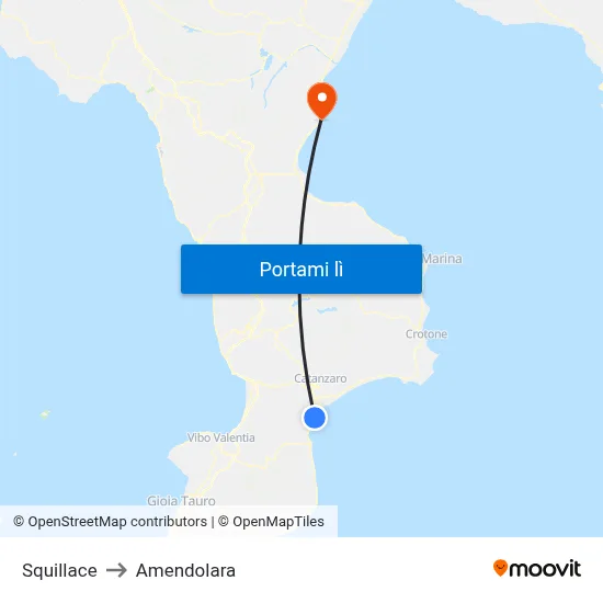 Squillace to Amendolara map