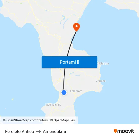 Feroleto Antico to Amendolara map