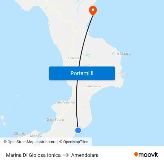 Marina Di Gioiosa Ionica to Amendolara map