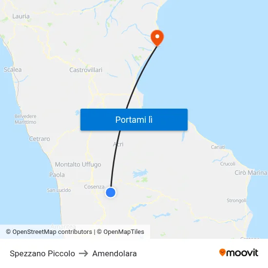 Spezzano Piccolo to Amendolara map