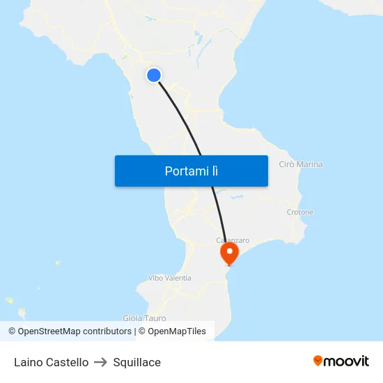 Laino Castello to Squillace map