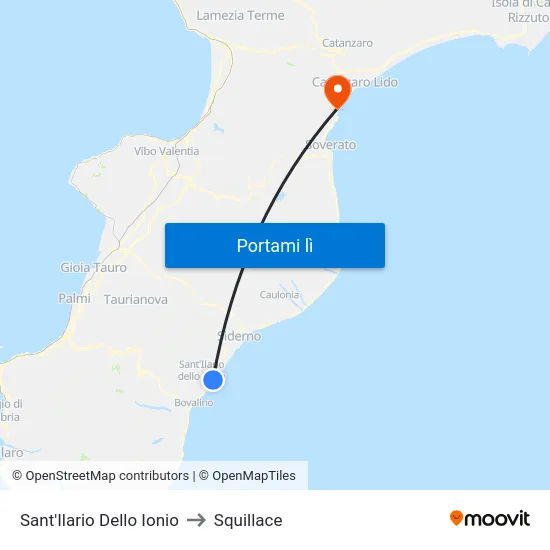 Sant'Ilario Dello Ionio to Squillace map