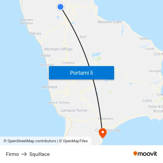 Firmo to Squillace map