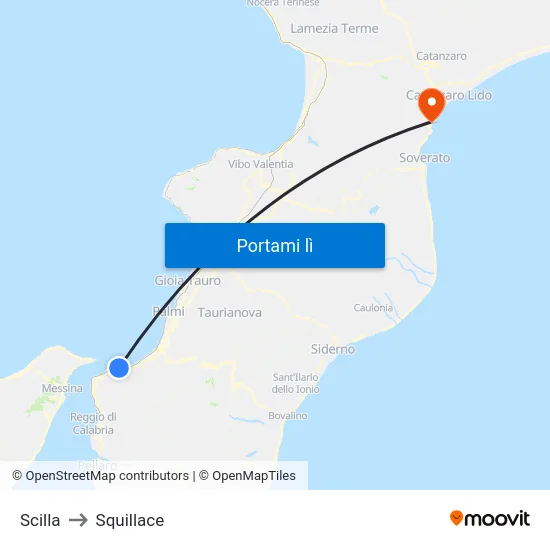 Scilla to Squillace map